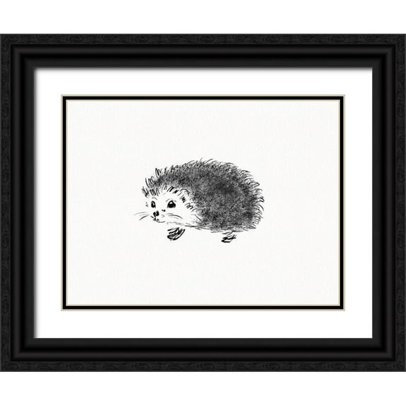 Straatsma, Leah 24x19 Black Ornate Wood Framed with Double Matting Museum Art Print Titled - Hedgehog