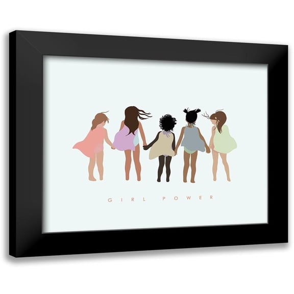 Straatsma, Leah 24x20 Black Modern Framed Museum Art Print Titled - Girl Power with Capes