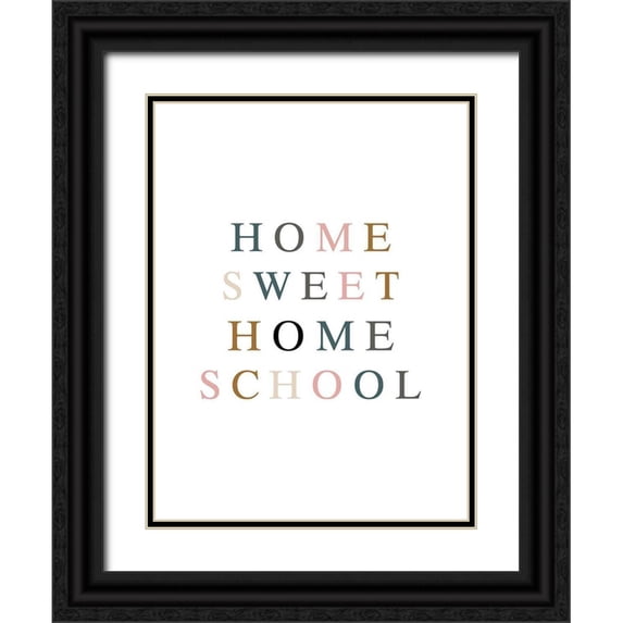 Straatsma, Leah 25x32 Black Ornate Wood Framed with Double Matting Museum Art Print Titled - Home Sweet Home School Fall Gems
