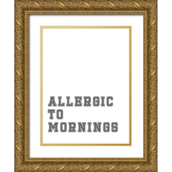 Straatsma, Leah 25x32 Gold Ornate Wood Framed with Double Matting Museum Art Print Titled - Allergic To Mornings