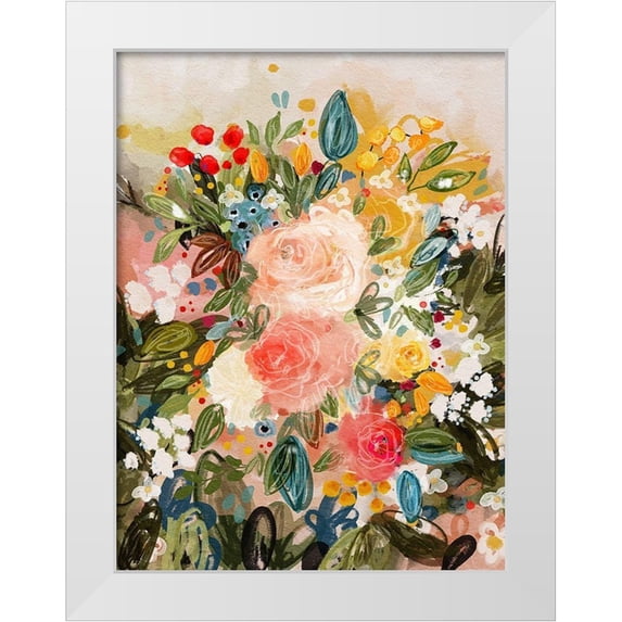 Straatsma, Leah 25x32 White Modern Wood Framed Museum Art Print Titled - Autumn Florals
