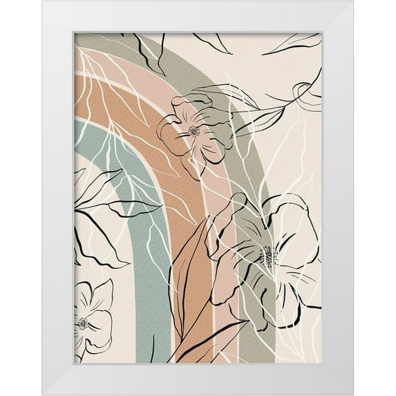 Straatsma, Leah 25x32 White Modern Wood Framed Museum Art Print Titled - Botanical Rainbow