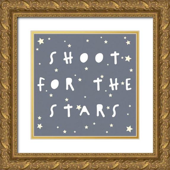 Straatsma, Leah 26x26 Gold Ornate Wood Framed with Double Matting Museum Art Print Titled - Shoot For The Stars_Square