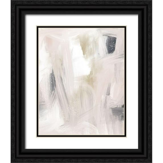 Straatsma, Leah 26x32 Black Ornate Wood Framed with Double Matting Museum Art Print Titled - Blush and Gold and Blue Grey