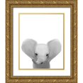 thumbnail image 1 of Straatsma, Leah 26x32 Gold Ornate Wood Framed with Double Matting Museum Art Print Titled - Baby Elephant, 1 of 4