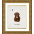 thumbnail image 1 of Straatsma, Leah 26x32 Gold Ornate Wood Framed with Double Matting Museum Art Print Titled - O is for Orangutan, 1 of 4