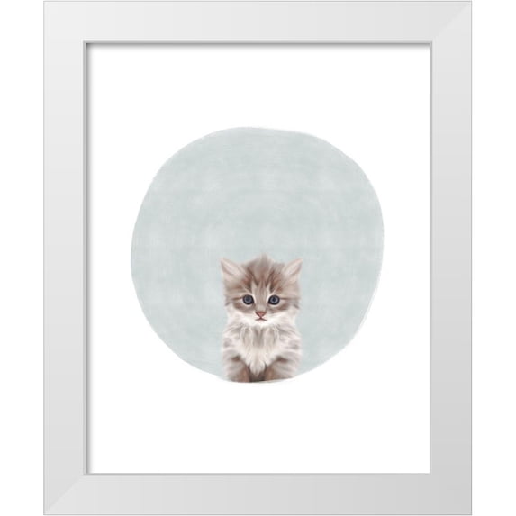 Straatsma, Leah 26x32 White Modern Wood Framed Museum Art Print Titled - Baby Circle Kitten