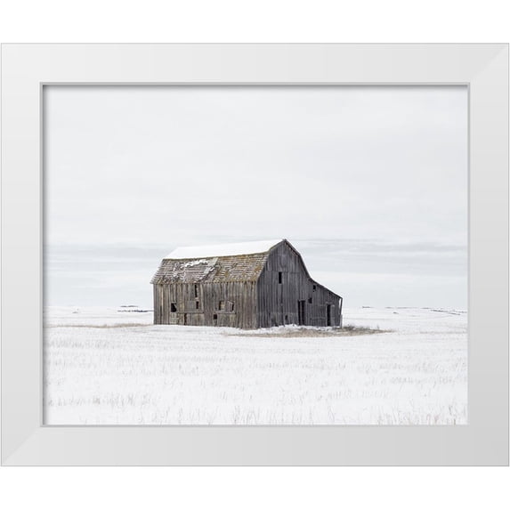 Straatsma, Leah 32x26 White Modern Wood Framed Museum Art Print Titled - Barn in Winter