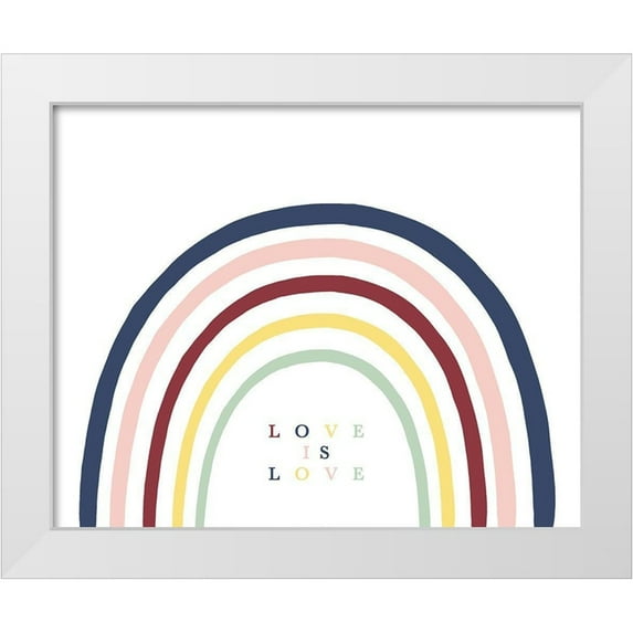Straatsma, Leah 32x26 White Modern Wood Framed Museum Art Print Titled - Love is Love Rainbow