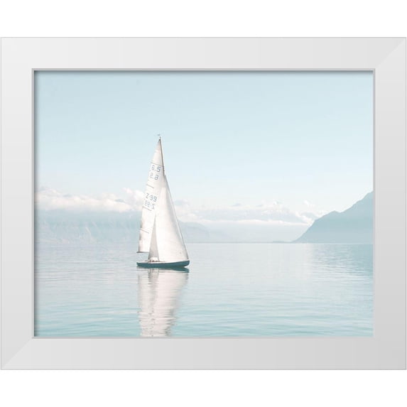 Straatsma, Leah 32x26 White Modern Wood Framed Museum Art Print Titled - Sailboat