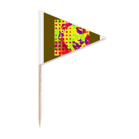 Strabismus Countenance Splendid Lady Toothpick Triangle Cupcake Toppers Flag