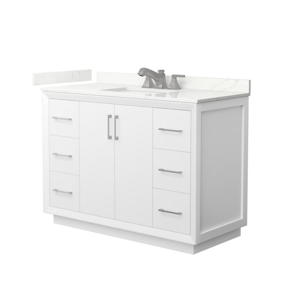 Wyndham Collection Wcf414148s-Qtz-Us3mxx Strada 48" Free Standing Single Basin Vanity Set