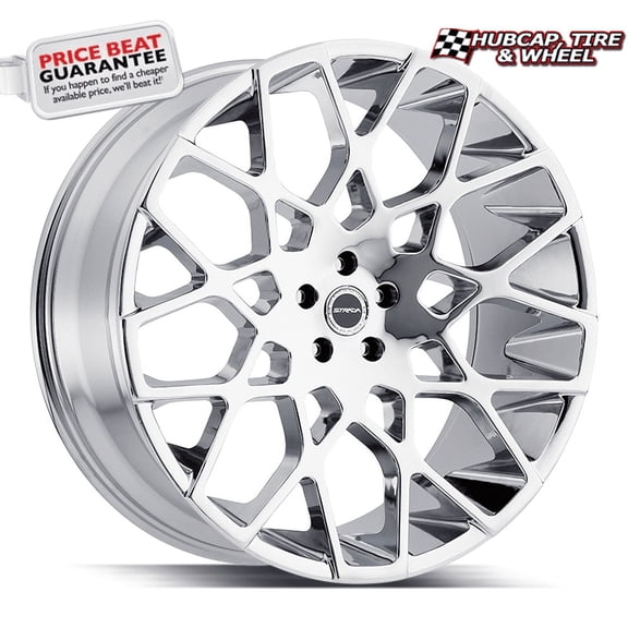 Strada Buca 22X9.5 Chrome Custom Wheel- 5x127 Bolt Pattern, 25mm Offset
