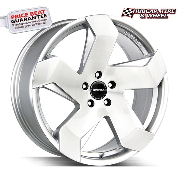 Strada COLTELLO Brushed Face Silver - 20X8.5-5x112 Bolt Pattern, 40 Offset