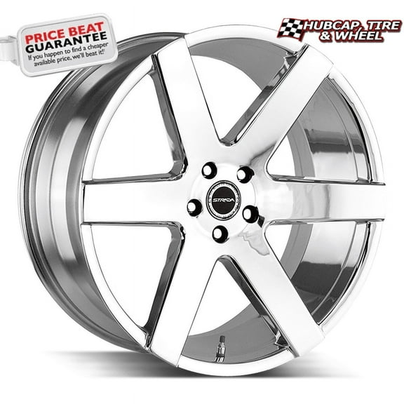 Strada Coda 20X8.5 Chrome Custom Wheel- 6x139.7 Bolt Pattern, 30mm Offset
