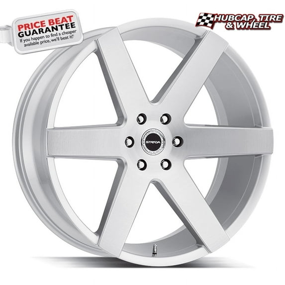 Strada Coda 22X9.5 Brushed Face Silver Custom Wheel- 6x135 Bolt Pattern, 24mm Offset