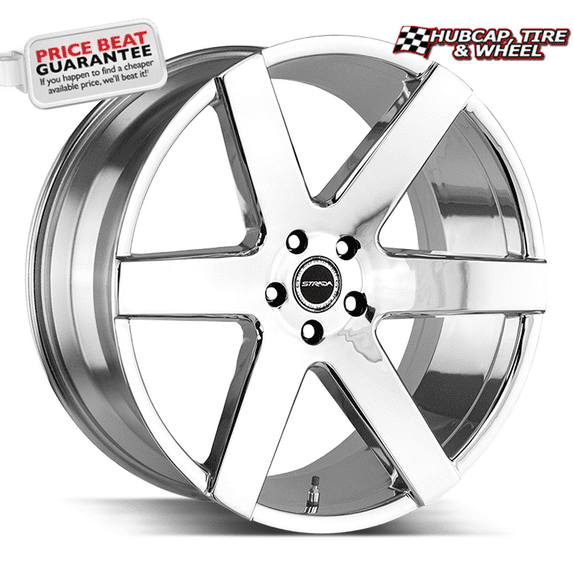 Strada Coda 24X10 Chrome Custom Wheel- 5x115 Bolt Pattern, 15mm Offset