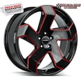 thumbnail image 1 of Strada Coltello 24X10 Gloss Black Candy Red Milled Custom Wheel- 5x115 Bolt Pattern, 15mm Offset, 1 of 1