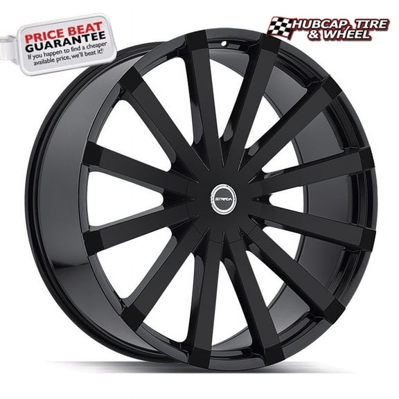 Strada Gabbia 24X10 All Gloss Black Custom Wheel- 5x115 Bolt Pattern, 15mm Offset