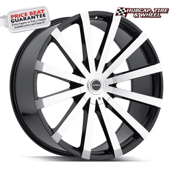 Strada Gabbia 28X10 Gloss Black Machined Custom Wheel - 6x135 Bolt Pattern, 25mm Offset