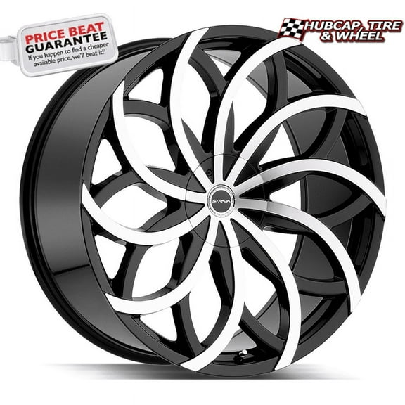 Strada Huracan 22X9.5 Gloss Black Machined Custom Wheel- 6x135 Bolt Pattern, 30mm Offset