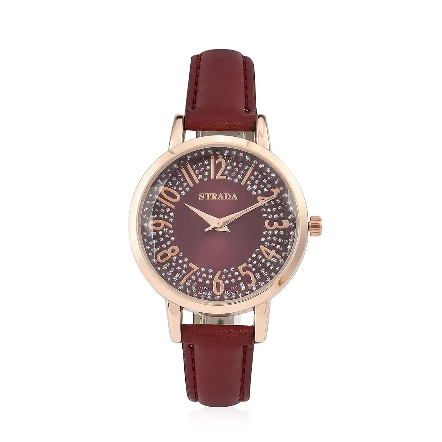 Strada Japanese Movement Watch in Rosetone with Brown Faux 