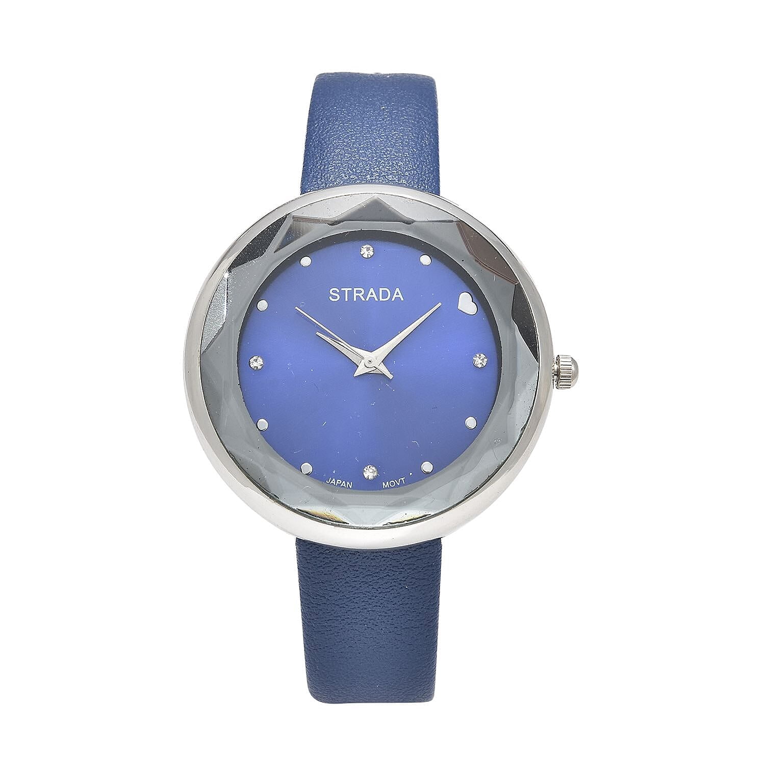 Shop LC Strada Japanese Movement White Crystal with Blue Dial Watch in ...