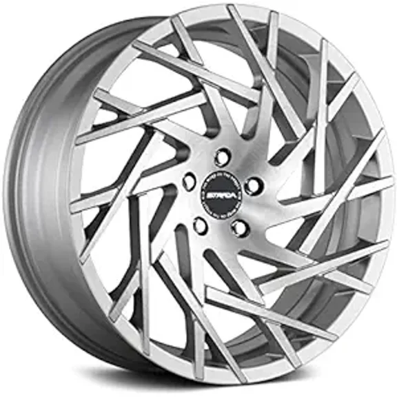 Strada NIDO Brushed Face Silver - 24X9.5-5x115 Bolt Pattern, 15 Offset