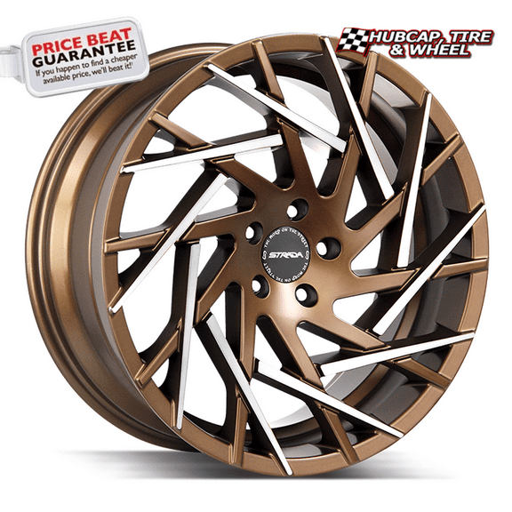 Strada Nido 22X9 Bronze Machined Tips Custom Wheel- 5x114.3 Bolt Pattern, 35mm Offset