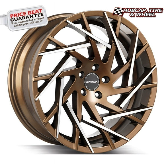 Strada Nido 22X9 Bronze Machined Tips Custom Wheel- 5x115 Bolt Pattern, 15mm Offset