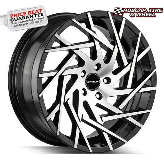 Strada Nido 24X9.5 Gloss Black Machined Custom Wheel- 5x120 Bolt Pattern, 15mm Offset