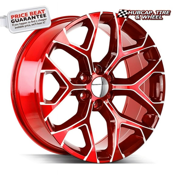 Strada OE Replica SNOWFLAKE Candy Red Milled - 28X10-6X139.7 Bolt Pattern, 31 Offset