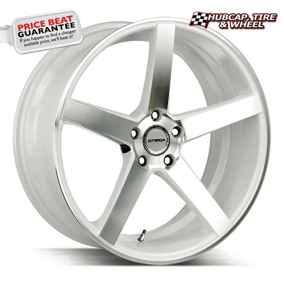 Strada Perfetto 20X8.5 White Machined Custom Wheel - 5X114.3 Bolt Pattern, 35mm Offset