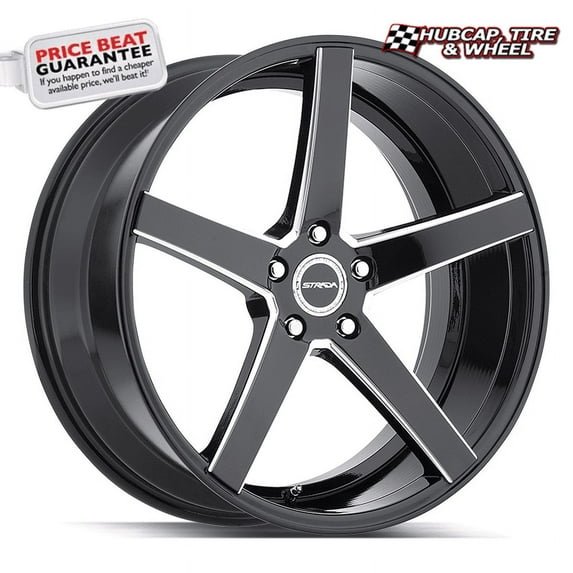 Strada Perfetto 26X10 Gloss Black Milled Custom Wheel- 6x139.7 Bolt Pattern, 26mm Offset