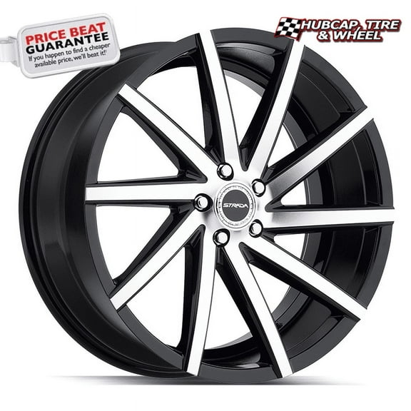Strada Sega 20X8.5 Gloss Black Machined Custom Wheel- 5x115 Bolt Pattern, 15mm Offset
