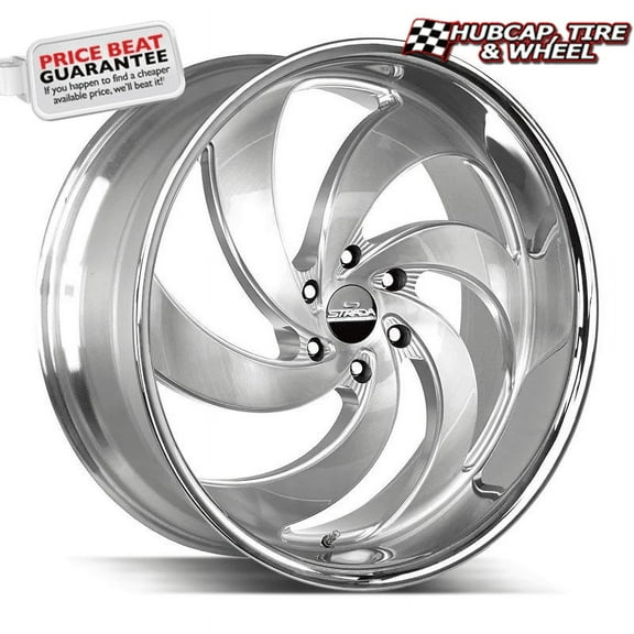 Strada Street Classics 22" Wheel 5X120 Pattern 22X9" 5 Lugs, Brushed Face Silver Milled