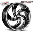 thumbnail image 1 of Strada Street Classics Retro 5 22X10 Gloss Black Milled Ss Lip Custom Wheel- 6X139.7 Bolt Pattern, 24mm Offset, 1 of 1