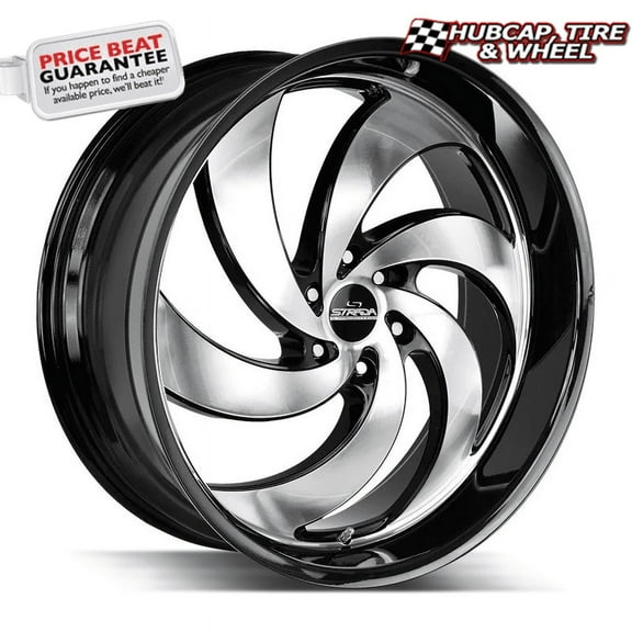 Strada Street Classics Retro 5 22X9 Gloss Black Machined Custom Wheel- 5X115 Bolt Pattern, 15mm Offset