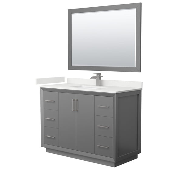 Wyndham Collection WCF414148SKGWQUNSM46 Strada 48" Free Standing Single Basin Vanity Set -