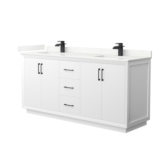 Wyndham Collection Wcf414172d-Qtz-Unsmxx Strada 72" Free Standing Double Basin Vanity Set