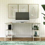 Ameriwood Home Strafford Double Pedestal Desk, Pale Oak