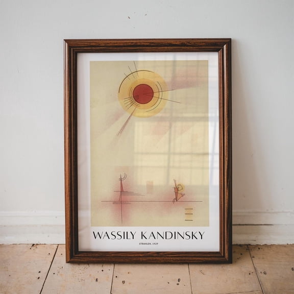 Strahlen By Wassily Kandinsky, Abstract Wall Art Decor, Famous Painter Posters, Fine Art Decor, Vintage Poster Wall Art Decor, Stretched Canvas Size 8x12