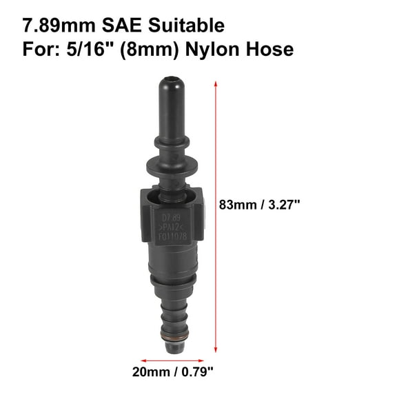 Straight 7.89mm-Fuel Line Hose Quick Release Connector Disconnect Hose Fuel Line Coupler
