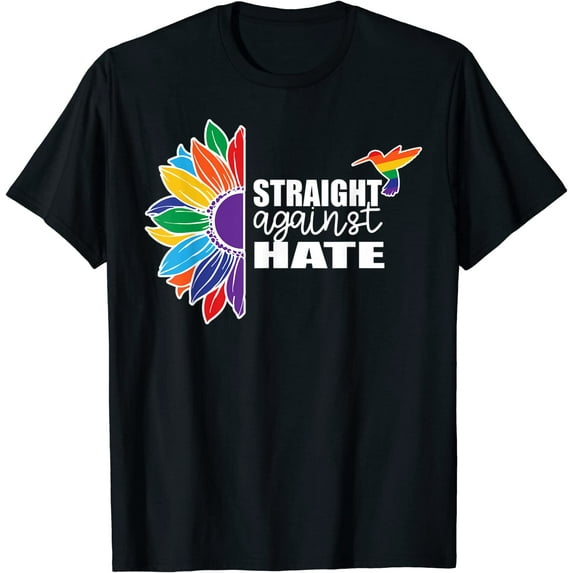 Straight Against Hate ill will Pride Parade Plus Graphic Tshirt T-Shirt