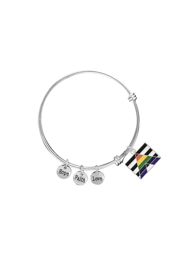 Straight Ally LGBTQ Pride Rectangle Flag Retractable Charm Bracelets