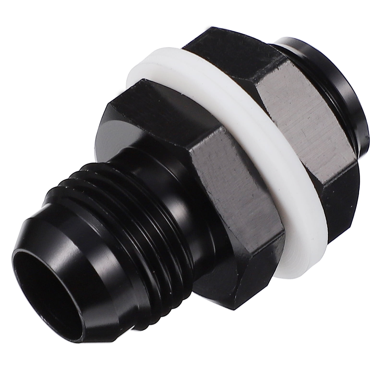 Straight Aluminum Fuel Cell Bulkhead Adapter Fitting with Locking Nut