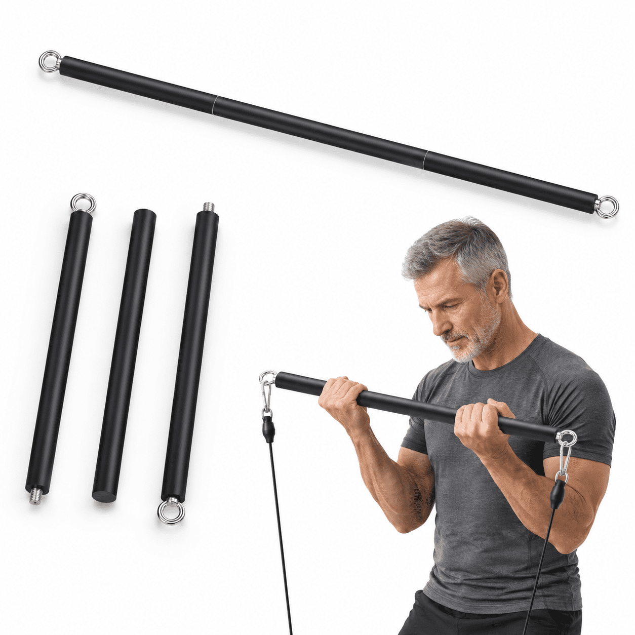 Straight Bar A Heavy Duty Gym Cable Attachment for Home Exercise ...