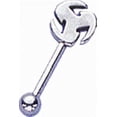 thumbnail image 1 of Straight Barbell 16G Eyebrow Piercing Ring with Star Design, 1 of 6