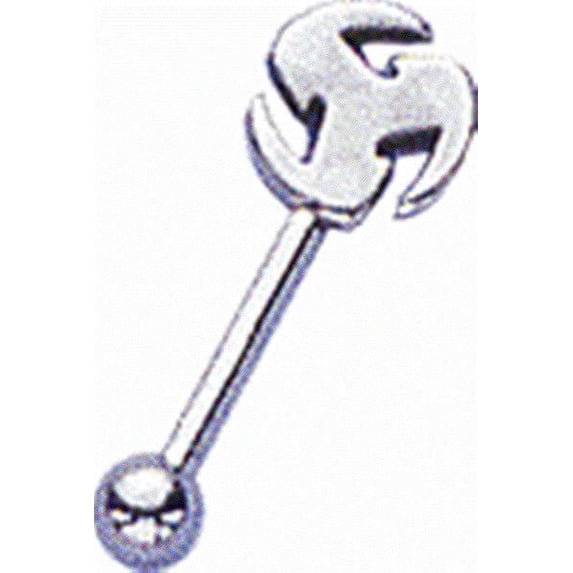 Straight Barbell 16G Eyebrow Piercing Ring with Star Design