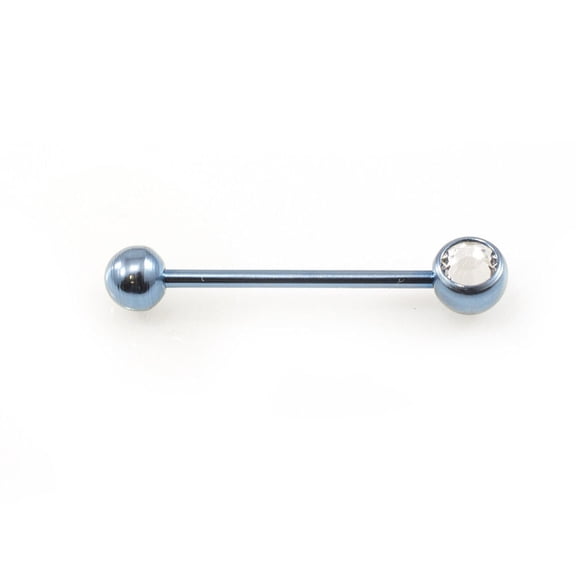 Straight Barbell with CZ Jewel 16 Gauge 10 mm length Perfect fit to eyebrow